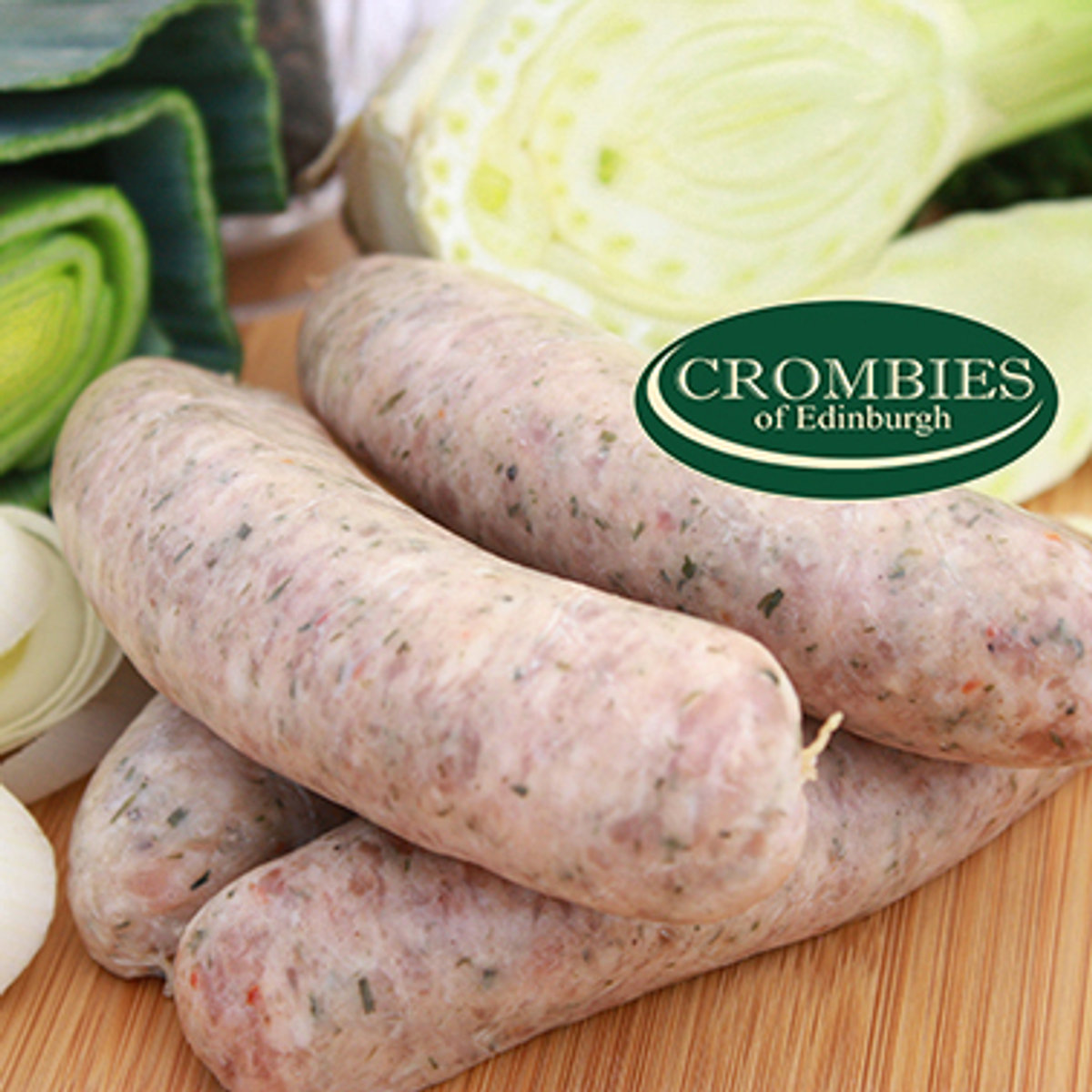 Fresh white sausages with leek and cabbage