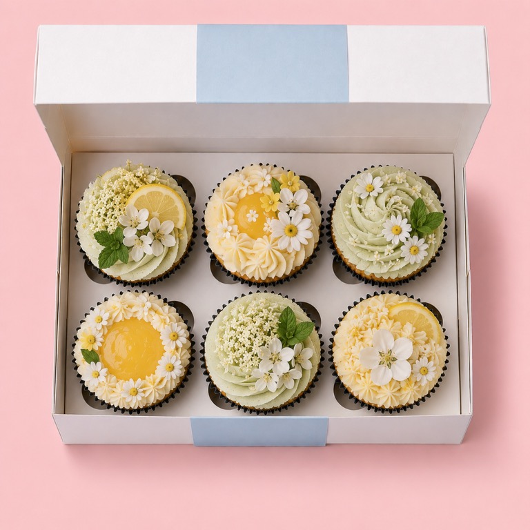 Box of six Mimi's carrot cupcakes